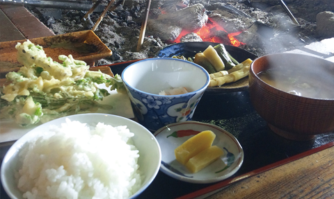 Sansai wild vegetable dishes